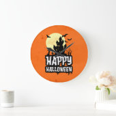 Glückliches Halloween Große Wanduhr (Zuhause)