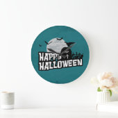 Glückliches Halloween Große Wanduhr (Zuhause)