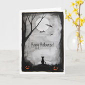 Glückliches Halloween - Grußkarte Karte (Gelbe Blume)