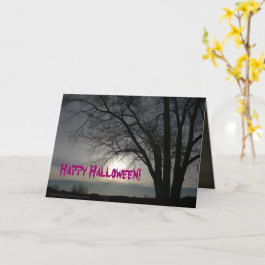 Glückliches Halloween - Grußkarte Karte (Gelbe Blume)