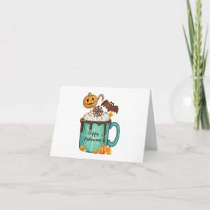 Glückliches Halloween Heißer Schokoladen-Mug und S Karte