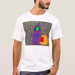 Glückliches Halloween-Hexefischen für Kinder T-Shirt