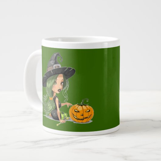 Glückliches Halloween - Jumbo-Tasse (Vorderseite Links)
