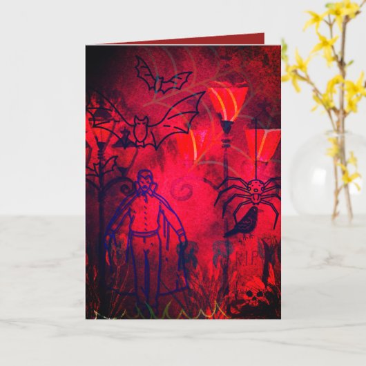 GLÜCKLICHES HALLOWEEN KARTE (Gelbe Blume)