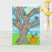 Glückliches Halloween! Karte (Gelbe Blume)