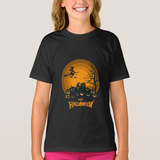 Glückliches Halloween-Kostüm für Girls-T - Shirt (Vorderseite)