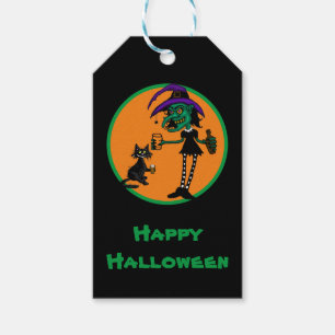Glückliches Halloween Lustiges Geschenk-Tag Geschenkanhänger