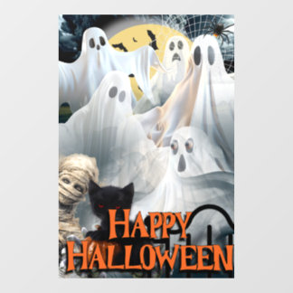 Glückliches Halloween mit Geistern, Mama und Black Fensteraufkleber