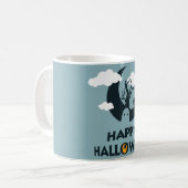 Glückliches Halloween mit Mond und Friedhof Kaffeetasse (Vorderseite Links)