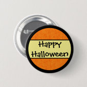 Glückliches Halloween-Orangen-Muster Button (Vorne & Hinten)
