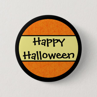 Glückliches Halloween-Orangen-Muster Button