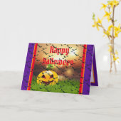 Glückliches Halloween-Party Karte (Gelbe Blume)