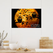 Glückliches Halloween-Poster und Fledermäuse Poster (Küche)