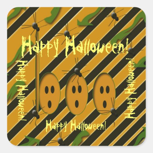 Glückliches Halloween! Quadratischer Aufkleber (Vorderseite)
