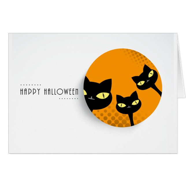 Glückliches Halloween: Schwarze Katzen (Vorderseite (Horizontal))