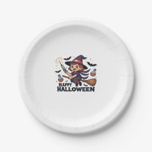 Glückliches Halloween-Shirt - Spooky Niedlich Medi Pappteller