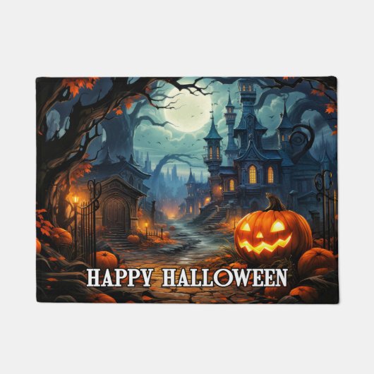 Glückliches Halloween - Spooky Illuminator Pumpkin Fußmatte (Vorderseite)