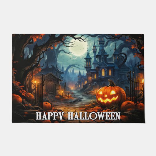 Glückliches Halloween - Spooky Illuminator Pumpkin Fußmatte (Vorderseite)