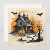 glückliches Halloween-Spuk Feiertagskarte (Vorne/Hinten)