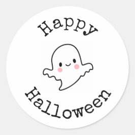 Glückliches Halloween-Sticker - Süßer Kawaii-Geist Runder Aufkleber