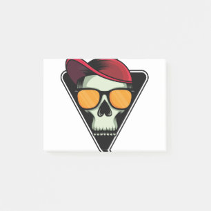 Glückliches Halloween Totenkopf Post-it Klebezettel