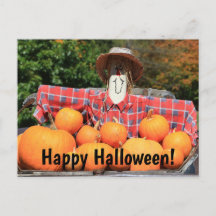 Glückliches Halloween vom Pumpkin Patch Postcard