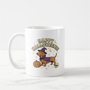 Glückliches Halloweenie-Dachshund-Hexen-Hund-T-Shi Kaffeetasse