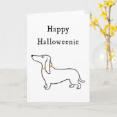 Glückliches Halloweenie Halloween Dackel Gruß-Auto Karte (Gelbe Blume)