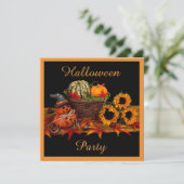 Glückliches Halloweenkürbis-u. Einladung (Stehend Vorderseite)