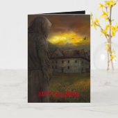 Glückliches Haloween - Karte (Gelbe Blume)