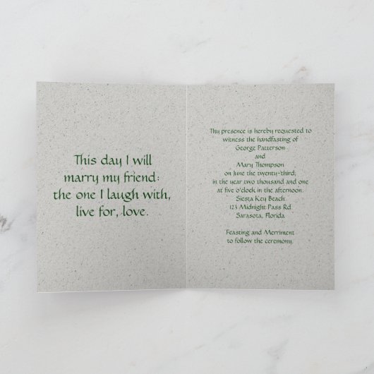 Glückliches Handfasting Karte (Innenseite)