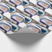 Glückliches handgemachtes Schneemann-Packpapier Geschenkpapier (Ecke)