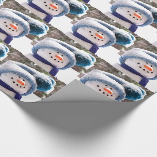Glückliches handgemachtes Schneemann-Packpapier Geschenkpapier (Ecke)