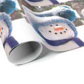 Glückliches handgemachtes Schneemann-Packpapier Geschenkpapier (Rolleneckpunkt)
