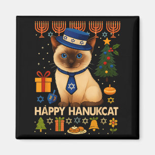 Glückliches Hanukcat-Hässliches-Schwester-Katze-Ch Magnet