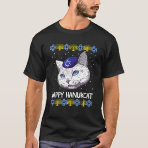 Glückliches Hanukcat Katzen Menora Hässliches Chan T-Shirt