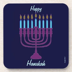 GLÜCKLICHES HANUKKA CORK GETRÄNKE-UNTERSETZER - LU GETRÄNKEUNTERSETZER