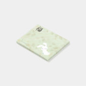 Glückliches Häschen-Post-It (Ginkgo) Post-it Klebezettel (angewinkelt)