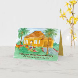 Glückliches Hausjubiläum vom Immobilienmakler Palm Karte
