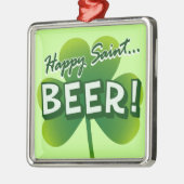 Glückliches Heiliges… BIER! Silbernes Ornament (Links)