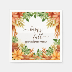 Glückliches Herbstlaub-Cocktail Serviette
