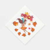 Glückliches Herbstpapier  Serviette (Ecke)