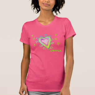 Glückliches Herz Abstrakt Tragbare Kunst T-Shirt