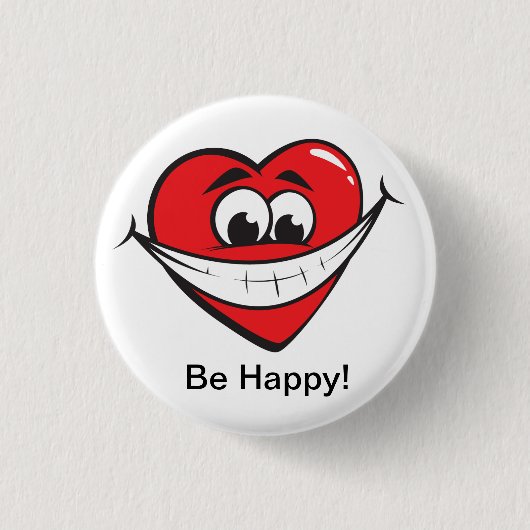 Glückliches Herz Button (Vorderseite)