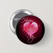 GLÜCKLICHES HERZ DER MUTTER TAGESdurch SHARON Button (Vorne & Hinten)