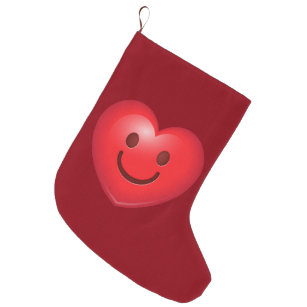 Glückliches Herz Emoji Großer Weihnachtsstrumpf