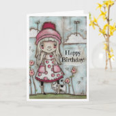 Glückliches Herz - Geburtstags-Karte Karte (Gelbe Blume)