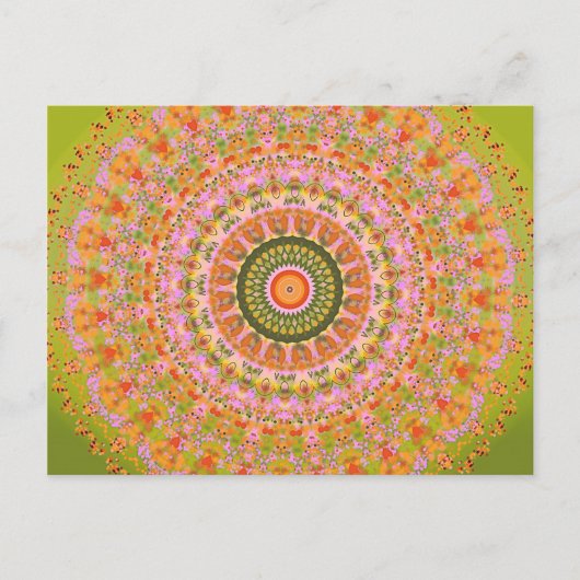Glückliches Hippy-Mandala Postkarte (Vorderseite)