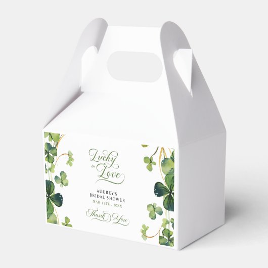 Glückliches Hochzeitsbrausebad Grün Danke Geschenkschachtel (Vorderseite)