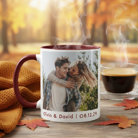 Glückliches Hochzeitspaar Foto Tasse